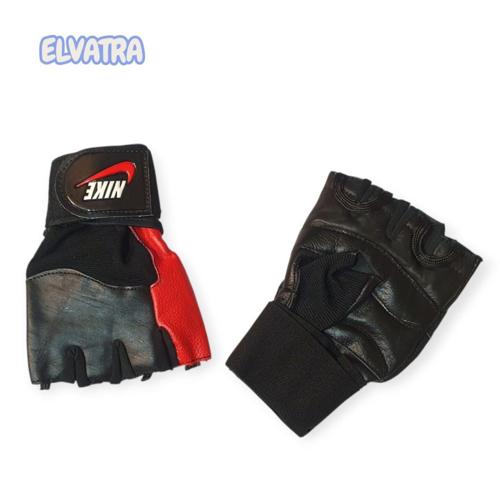 تصویر دستکش بدنسازی چرم زنانه مچ دار کد 86