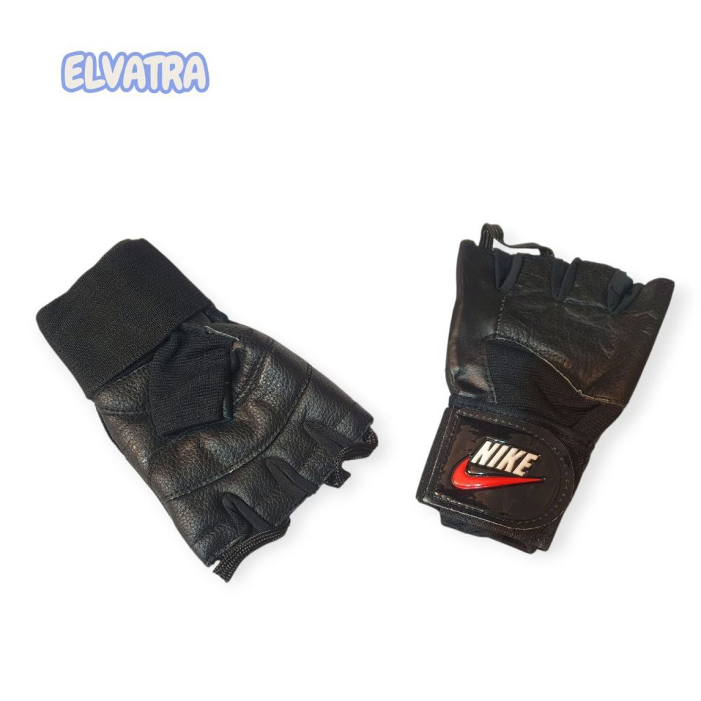 تصویر دستکش بدنسازی چرم زنانه مچ دار کد 86