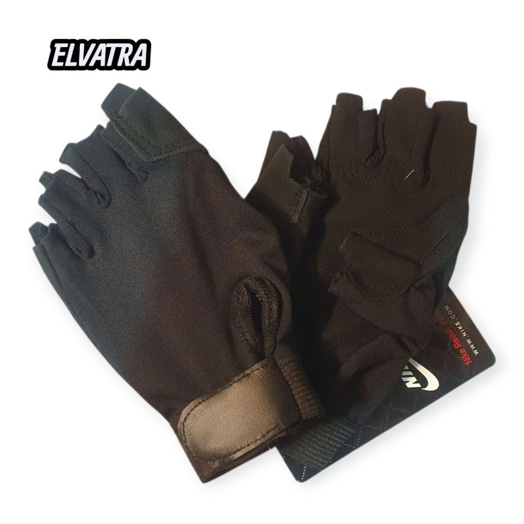 تصویر دستکش بدنسازی زنانه مشکی بدون مچ کد 89