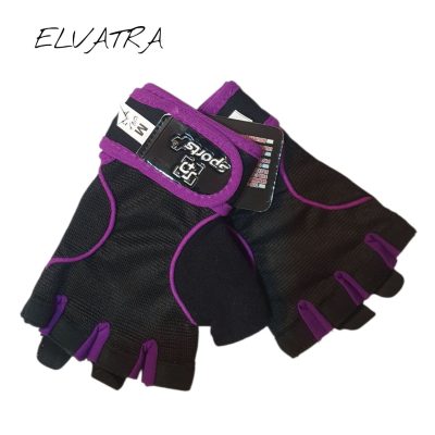 تصویر دستکش بدنسازی مشکی زنانه مچدار مدل sp کد 90