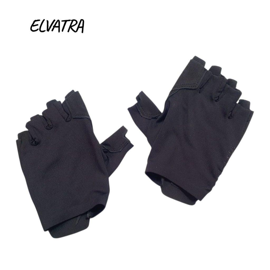 تصویر دستکش بدنسازی مشکی زنانه بدون مچ کد 91