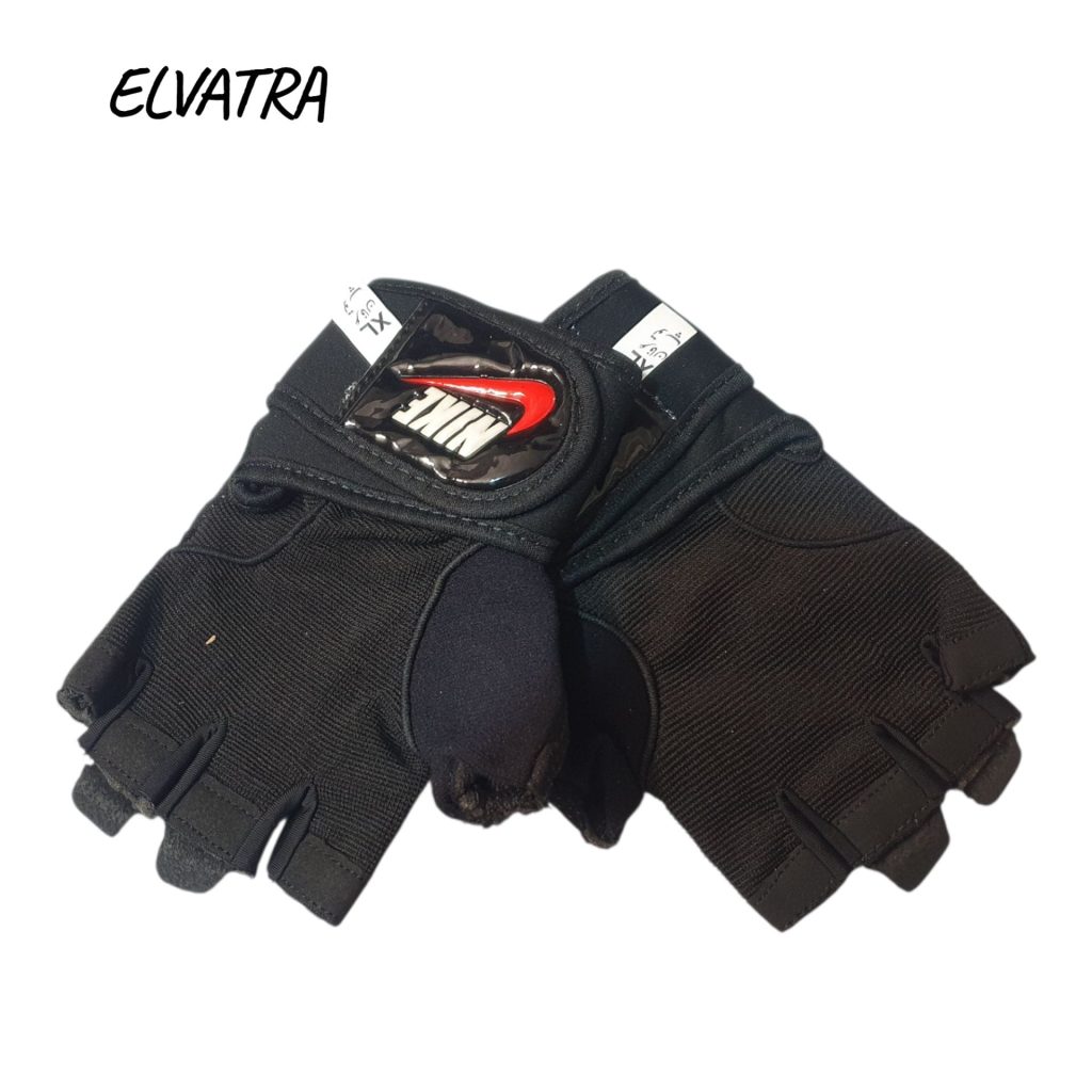 تصویر دستکش  بدنسازی پارچه کبریتی طرح نایک  کد 63